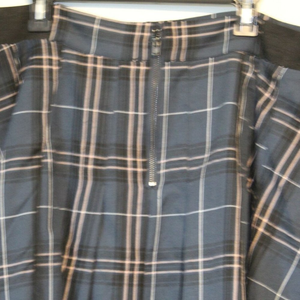 Torrid Navy Plaid Twill Pleated Mini Skirt Stretch Grunge Plus Size 2 2X H12881 - Picture 6 of 11